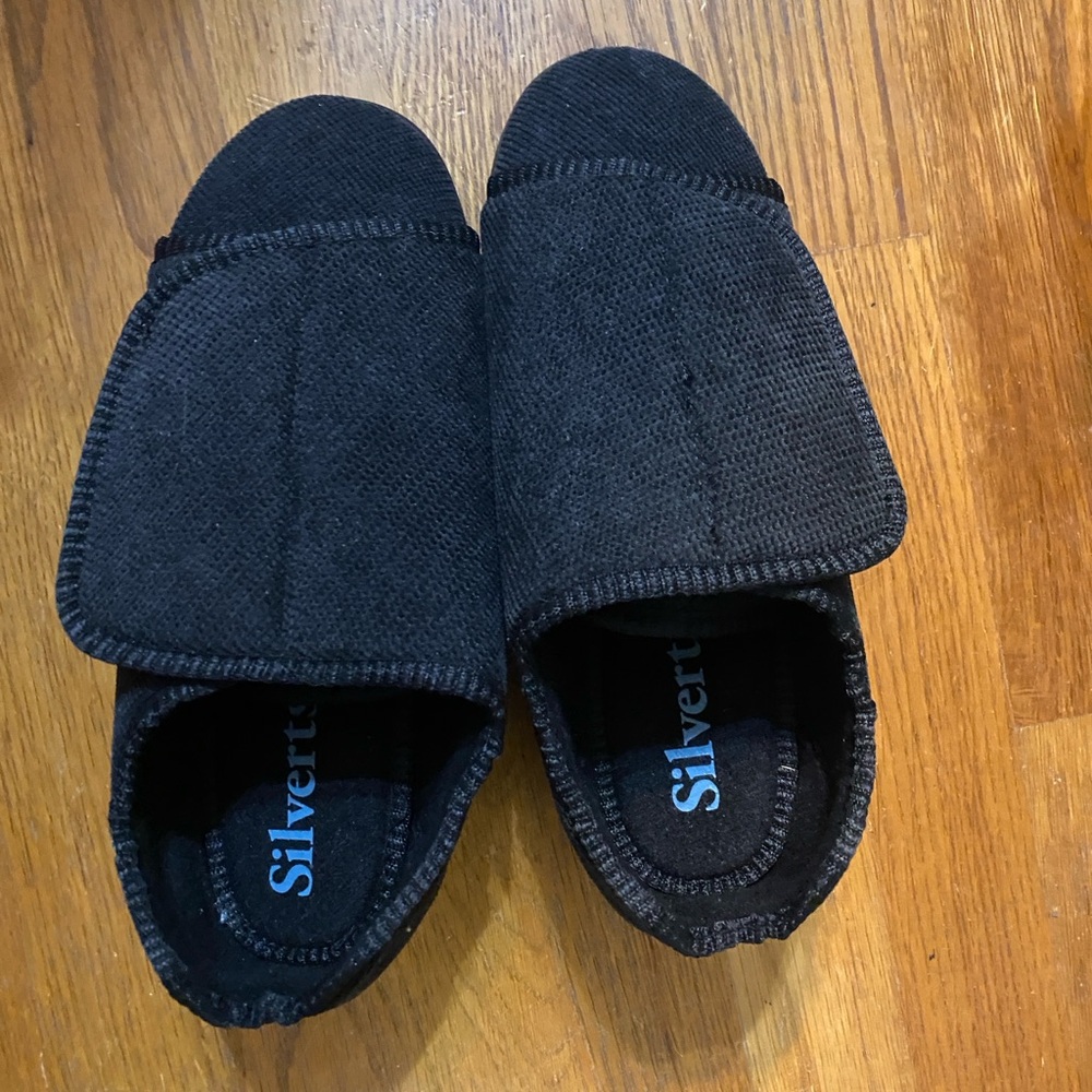 Silverts Black Comfort Slippers